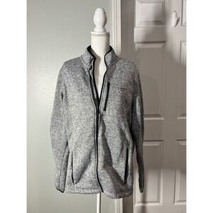 Chaps Full-Zip Marled‎ Gray Knit Fleece Jacket XL